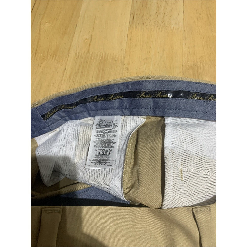 Brooks Brothers Mens Pants 35x30 Chino Straight Leg Khaki Beige/Brown - Picture 7 of 8